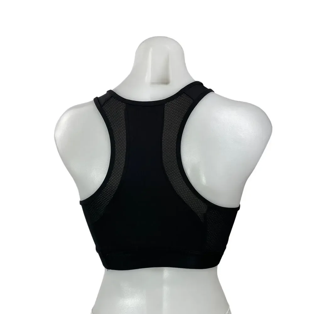 Zara Women's Black Mesh Racerback Yoga Athletic Sports Bra Crop Top Size 9/10